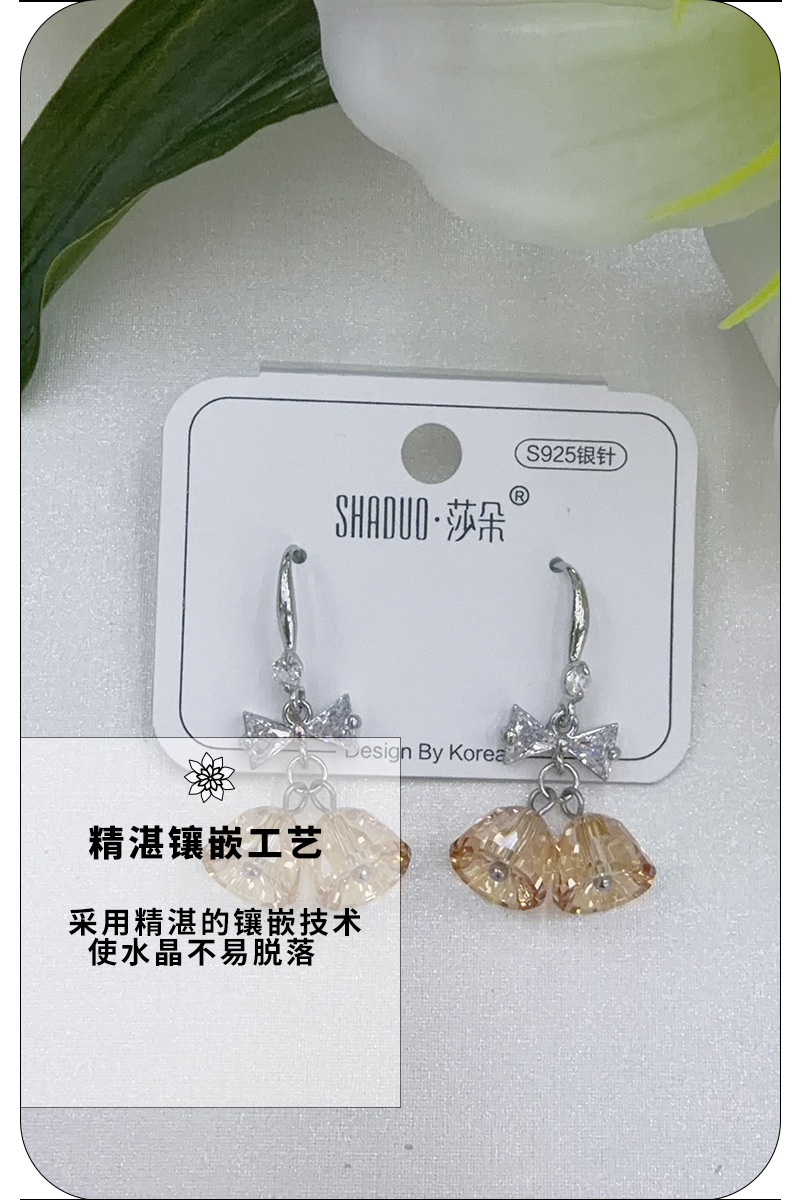 韩系ins风铃铛耳环小清新气质精致百搭小众独特设计感耳饰纯银详情4