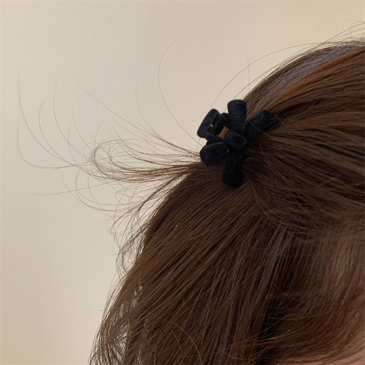 高级感丝绒蝴蝶结小抓夹刘海发夹小众设计发饰女小号碎发夹合金详情10