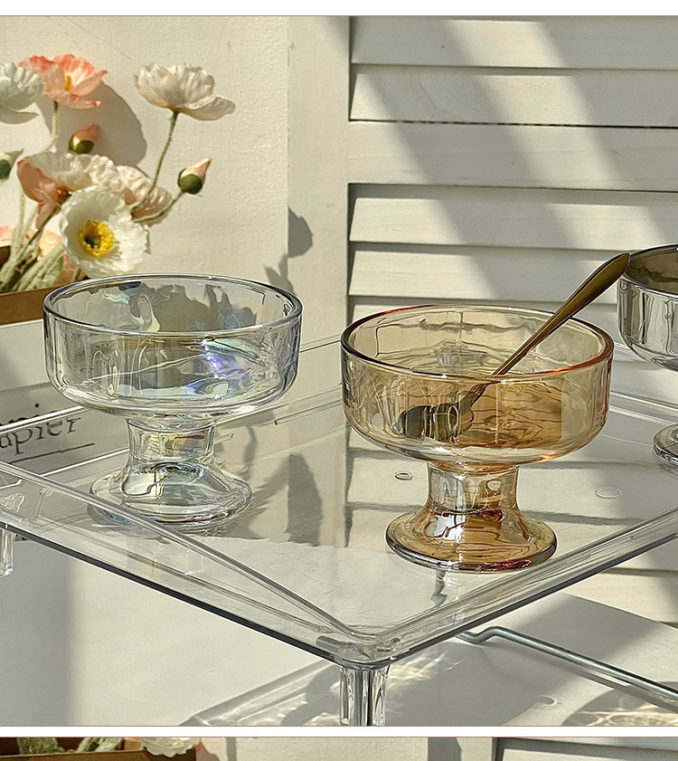 ins simple glass dessert bowl, yogurt cup, tall ice cream bowl cup, ice cream cup, yogurt cup pic 9