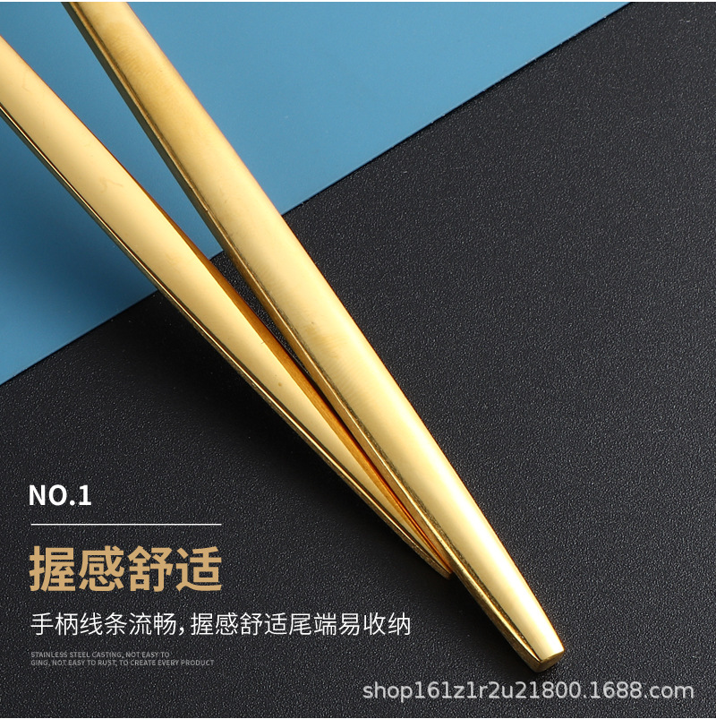 不锈钢勺子葡萄牙西餐具套装刀叉勺酒店餐厅西式牛排刀四件套跨境详情10