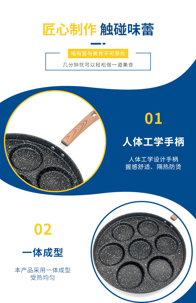 厂家直供七孔早餐锅多用锅麦饭石家用不粘蛋饺荷包蛋煎盘批发煎饼详情7