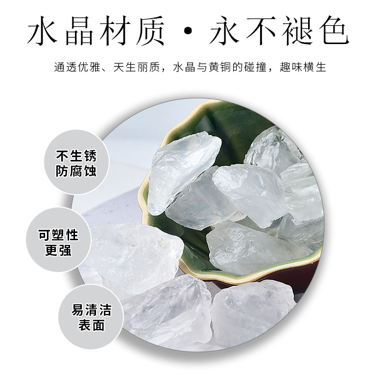 拉手批发轻奢柜门衣柜把手锌合金香槟色门把手北欧风单孔水晶拉手详情9