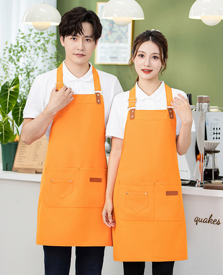 帆布围裙logo印字美甲烘焙咖啡奶茶店理发师防水防污耐穿的工作服详情22