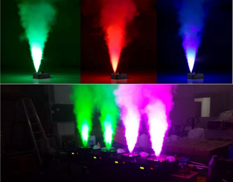 厂家直销LED1500w上喷汽柱烟雾机led气柱烟机24颗led七彩喷烟雾，酒吧夜店气氛活动渲染，大型婚庆活动营造氛围详情7