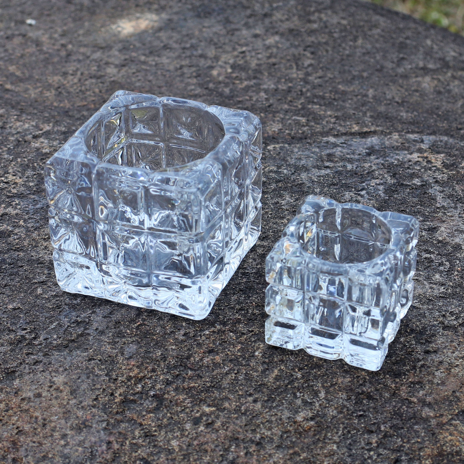 Creative square crystal glass candlesticks, lampshades, candle vessels, wax-filled square cups, lighting fixtures, glass wax cups pic 7