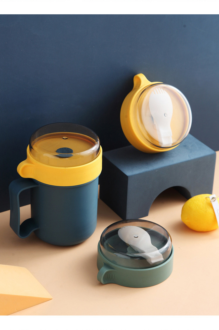 Aiyouke 304 taza de acero inoxidable sellado con la mano mantener la taza a los estudiantes trabajadores de oficina con cuchara de sopa portátil pic 27