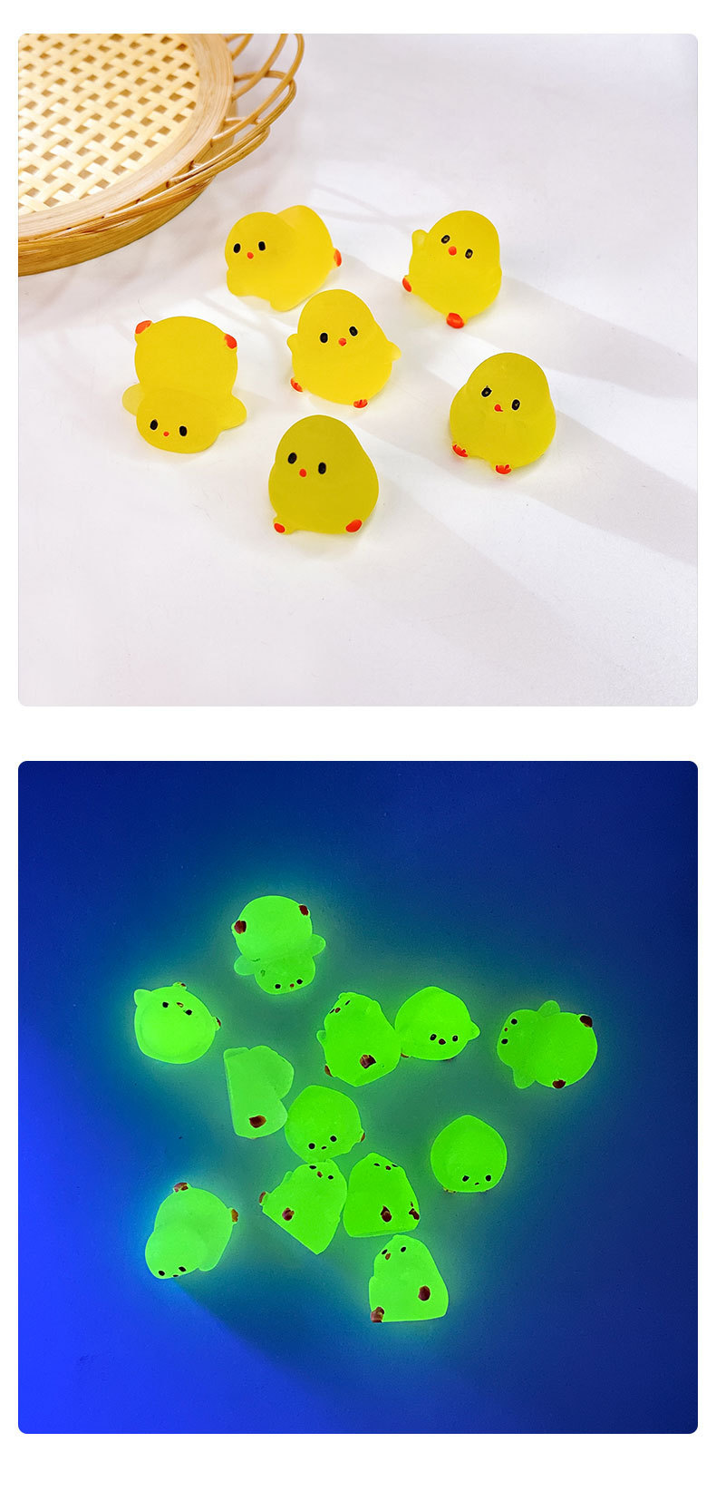 Cartoon mini luminous yellow chickens, cute little animals, luminous resin ornaments, model toys, micro-miniature landscapes pic 6