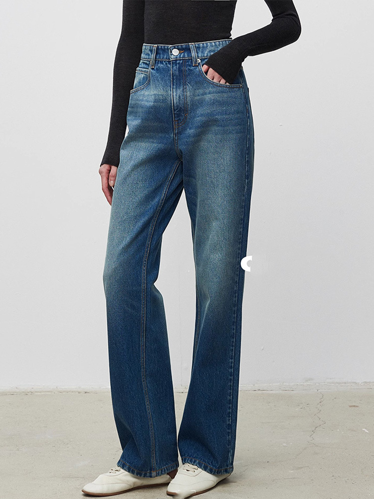 小众极简2025年春秋强推棉质牛仔裤女筷子腿显瘦休闲直筒裤长裤子详情1