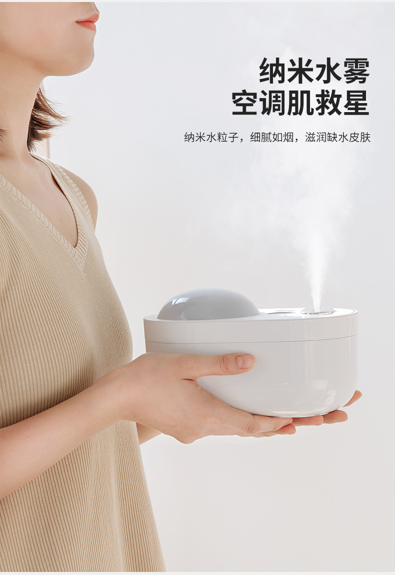 Dual spray projection humidifier USB charging household air humidifier mini car desk small humidifier pic 13