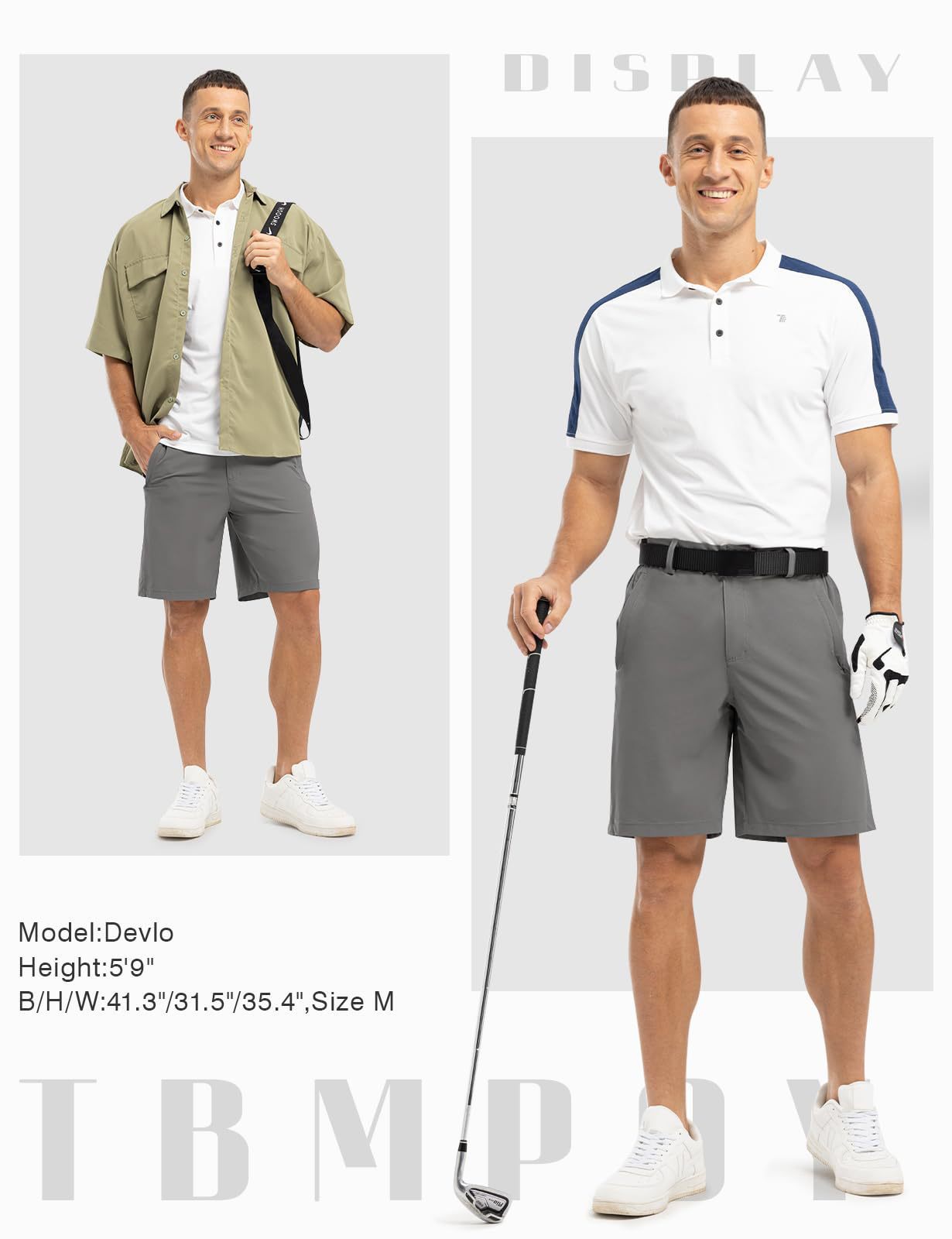 跨境爆款夏季男士纯色休闲户外短裤宽松健身高尔夫五分裤详情10