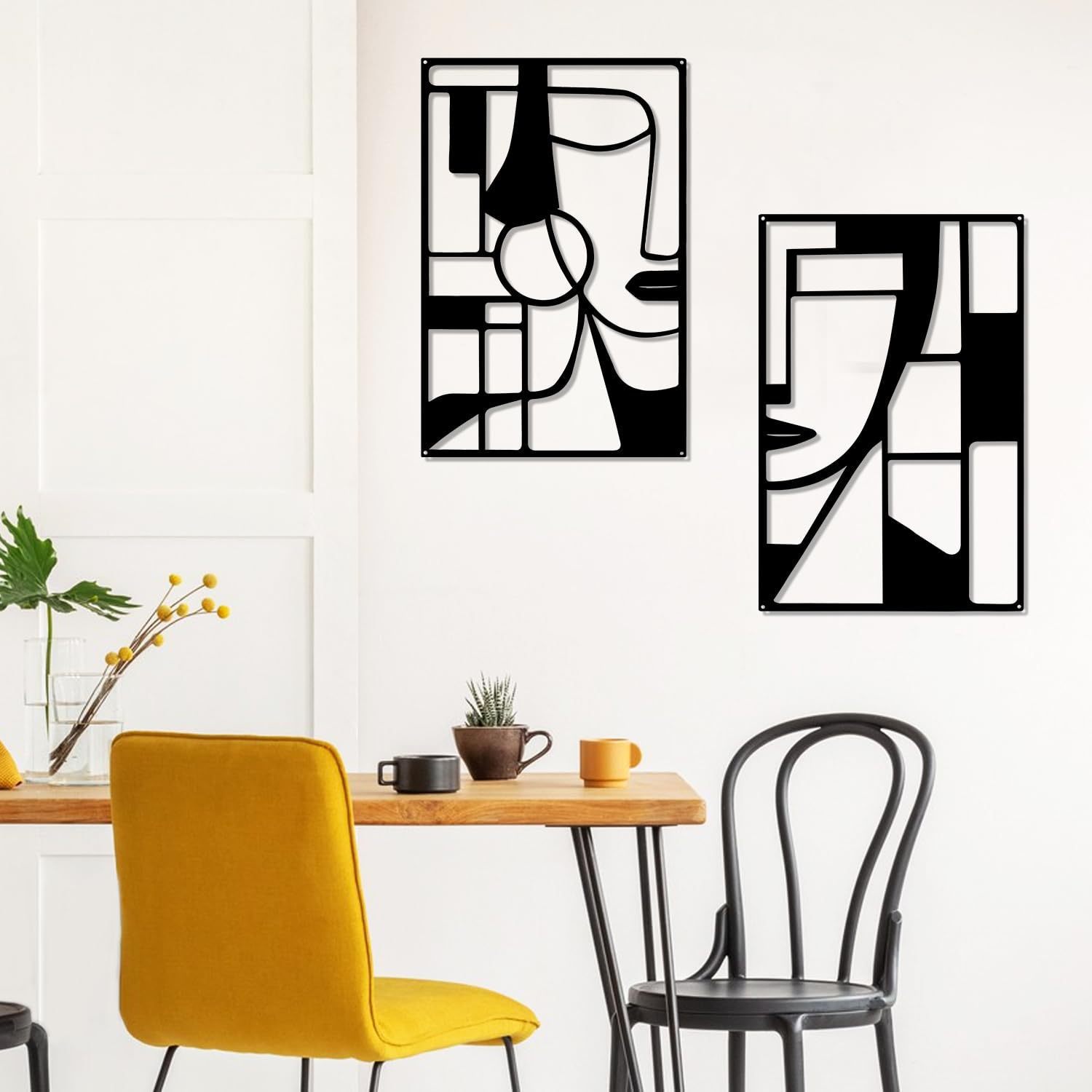 金属激光艺术人脸线条金属壁挂画金属墙艺术家居装饰客厅墙饰壁挂详情6