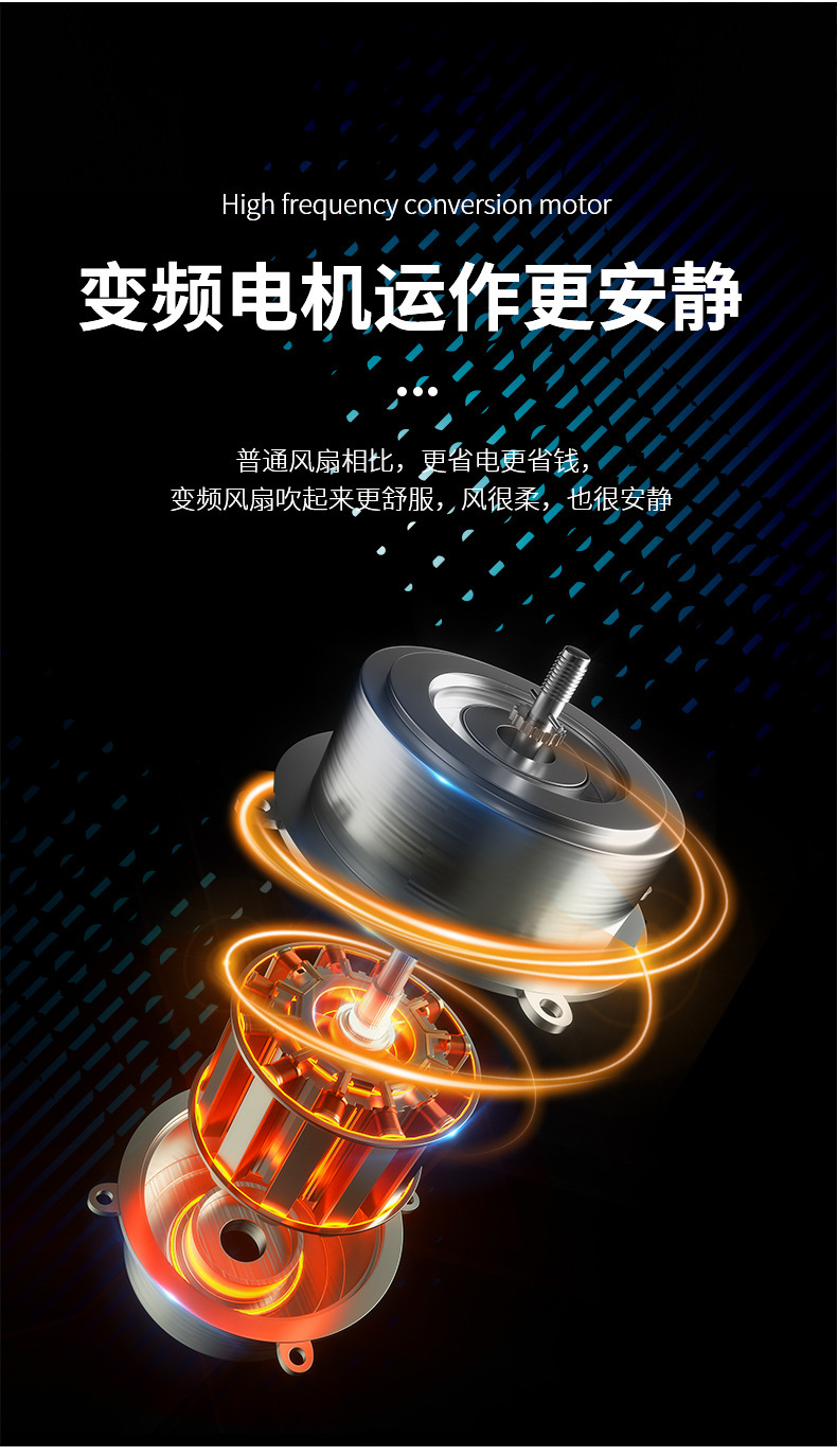 led fan light, crystal 360° oscillating E27 household three-color ceiling fan light, remote control adjustment, bedroom fan light pic 33