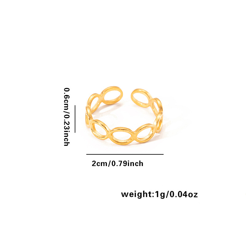 欧美时尚ins风简约钛钢戒指18k镀金不规则几何不锈钢女士饰品热销详情43