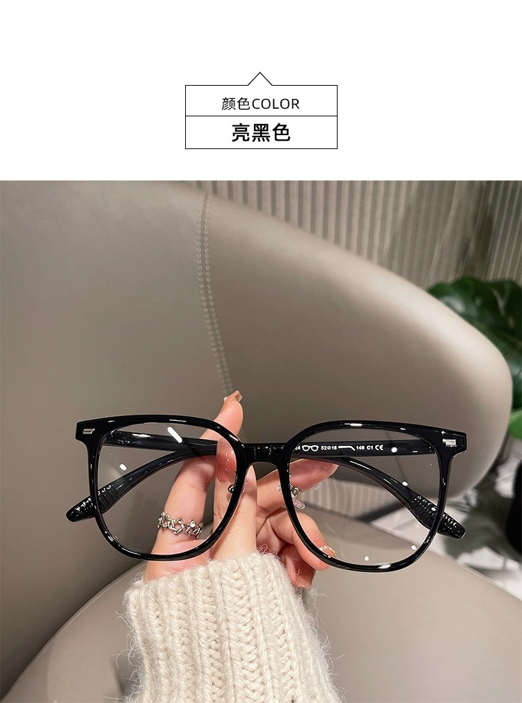 黑色眼镜框女新款网红素颜显瘦方框近视成品防蓝光平光镜厂家批发详情41