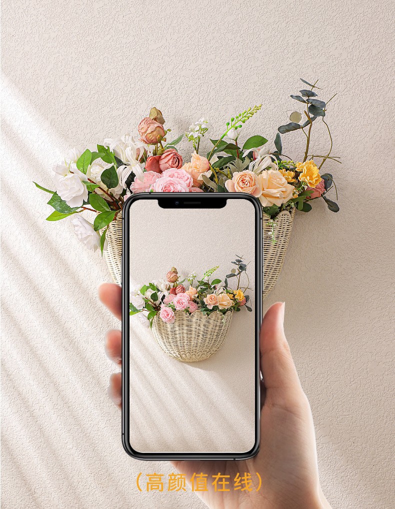 田园风藤编壁挂钥匙储物篮家居民宿装饰玩具杂物收纳篮手工编织篮详情8