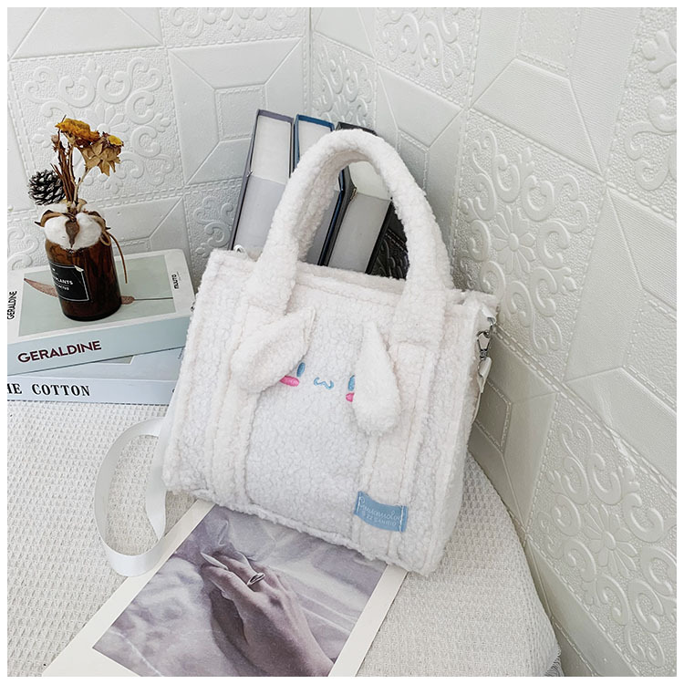 可爱库洛米毛绒手提包包女2024新款大容量百搭通勤学生上课托特包详情24