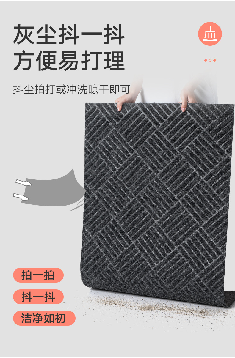 跨境简约temu爆款家居地垫入户门耐脏防滑垫立体沟槽耐磨蹭脚垫详情28