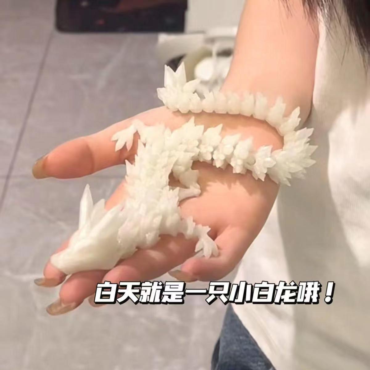 3D打印夜光龙玩具彩虹渐变水晶立体龙可活动关节模型创意摆件礼物详情7
