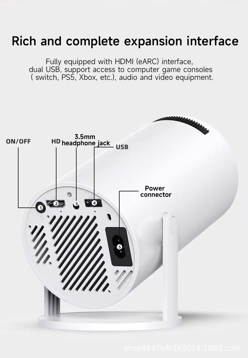 跨境HY300爆款海外PRO炮筒5G智能云台投影仪安卓同屏高清4K投影机详情16