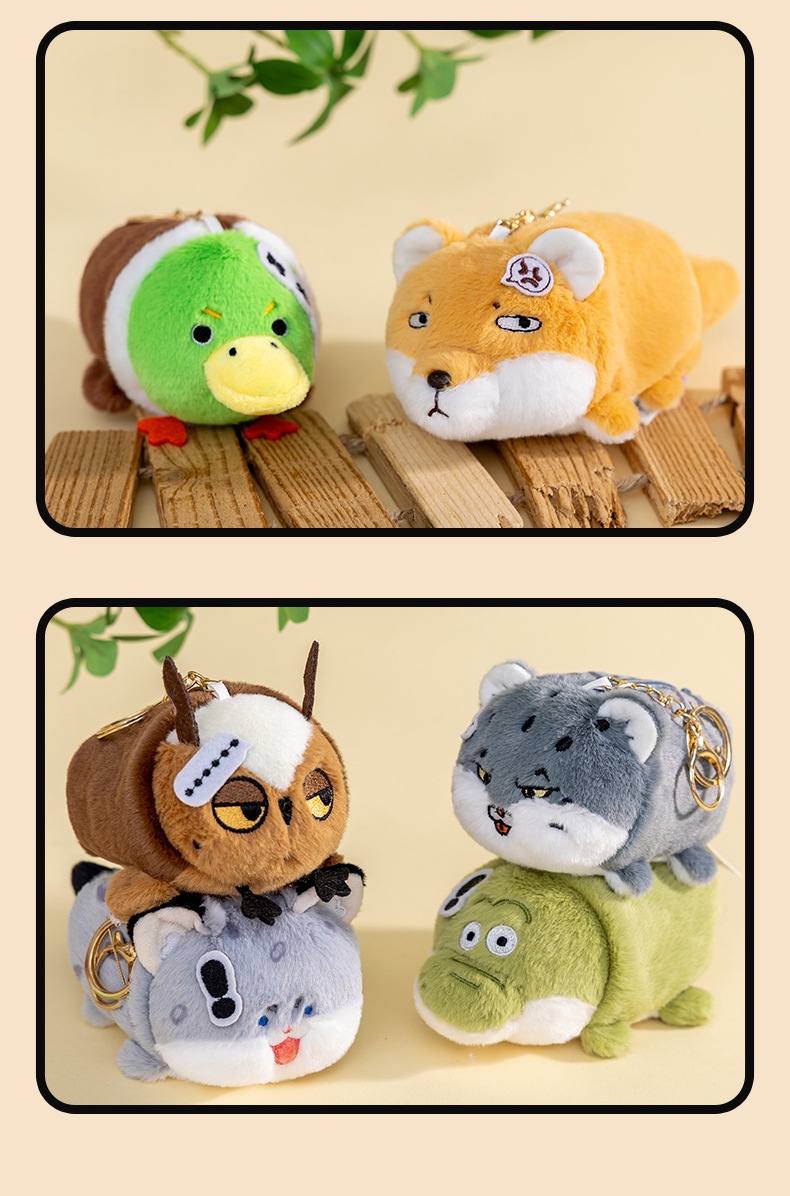 Funny owl, crocodile, snow leopard original animal figurines, dolls, earphone cases, coin purses, ornaments and gifts wholesale pic 7
