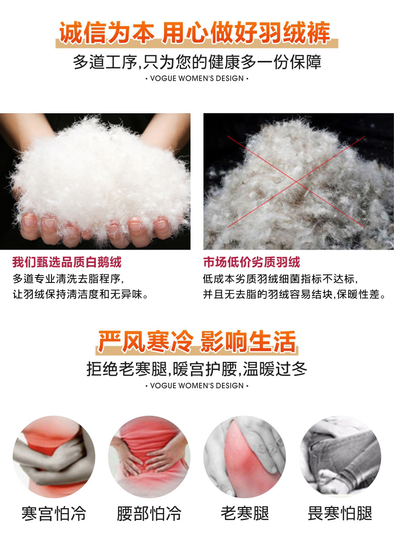 Middle-aged and elderly mothers should wear loose, large-sized white duck down and thick cotton pants with knee pads for winter outerwear pic 7