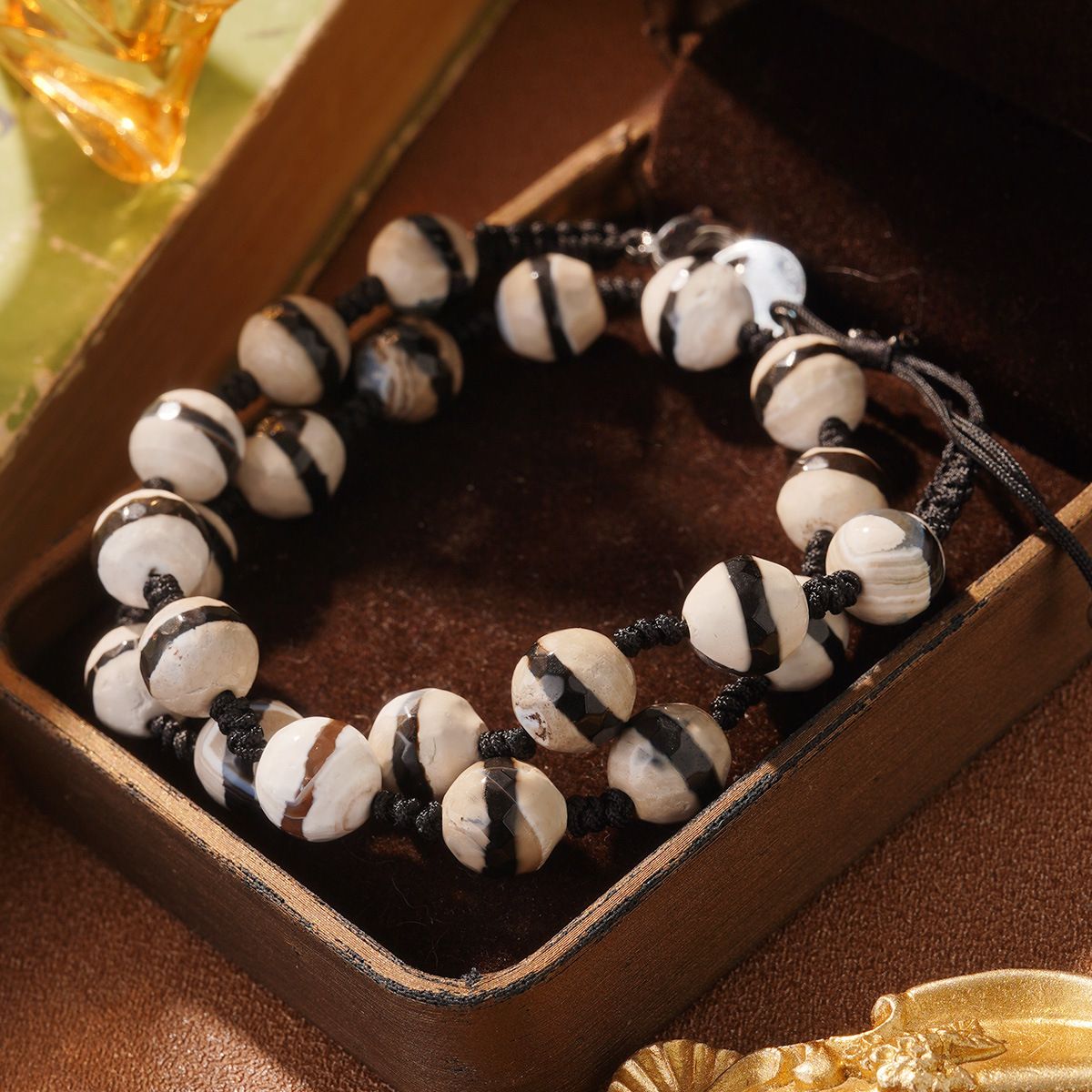 French-style European and American seven-color natural stone retro and simple multiple heart-shaped necklaces and bracelets, adjustable woven beaded bracelets pic 24