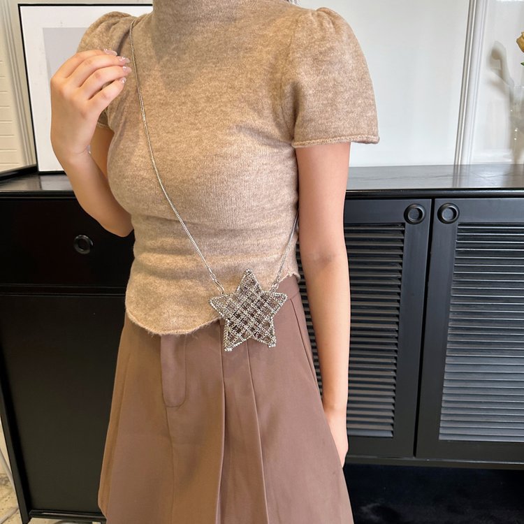 跨境2024夏新款小香风镂空金属星星包晚宴包单肩斜挎气质链条女包详情177