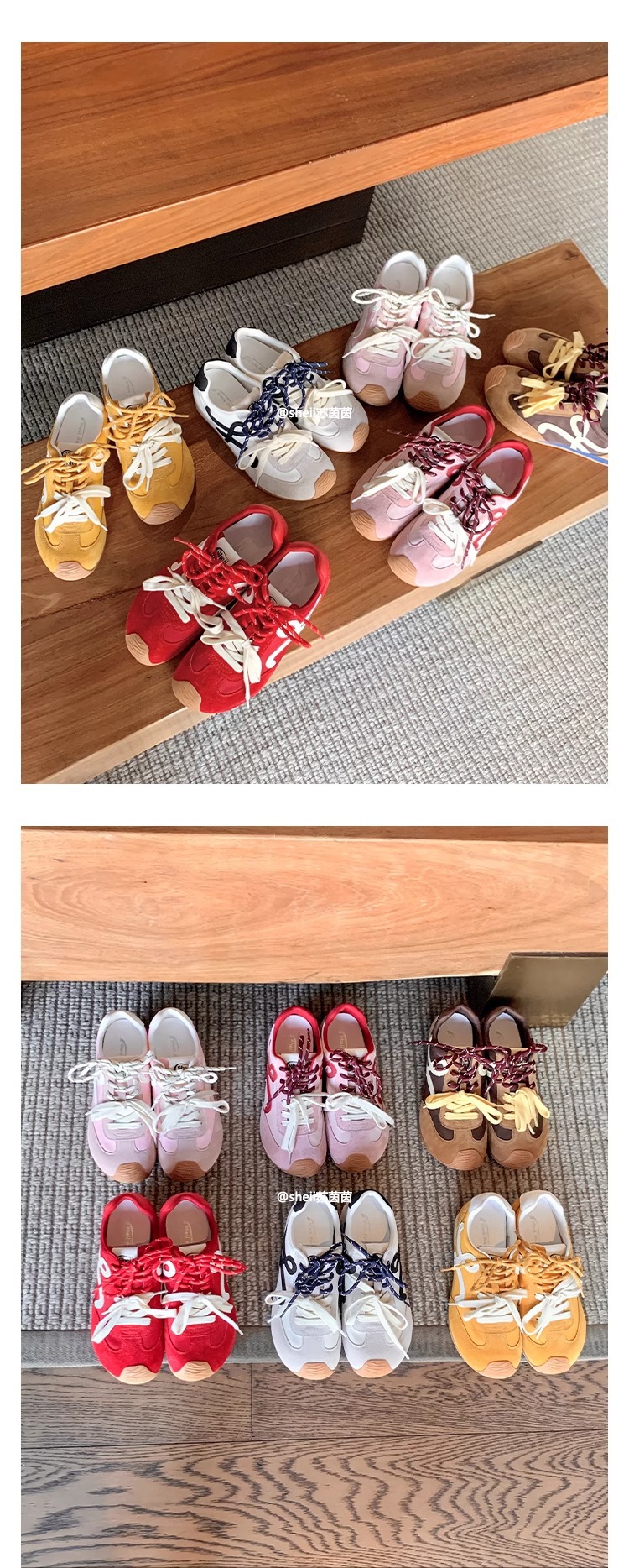 苏茵茵7cm内增高版~复古小歪头鸳鸯鞋带休闲鞋德训鞋女阿甘小白鞋详情5