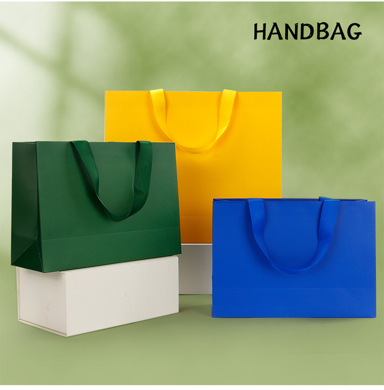 内嵌现货纸袋高档手提袋加厚白卡礼品购物袋服装包装袋外贸袋子详情3