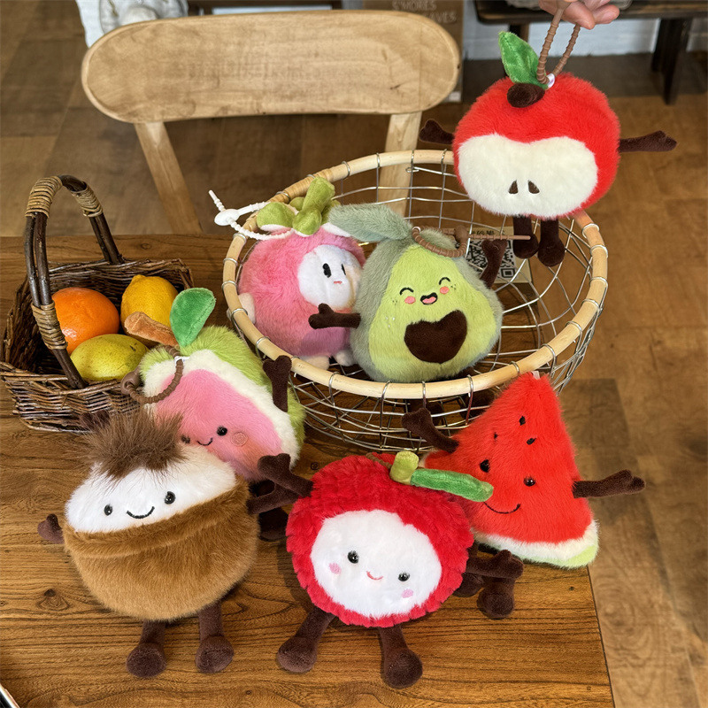 ins风新款可爱趣味创意苹果水果系列包挂件毛绒玩具钥匙扣高颜值详情3