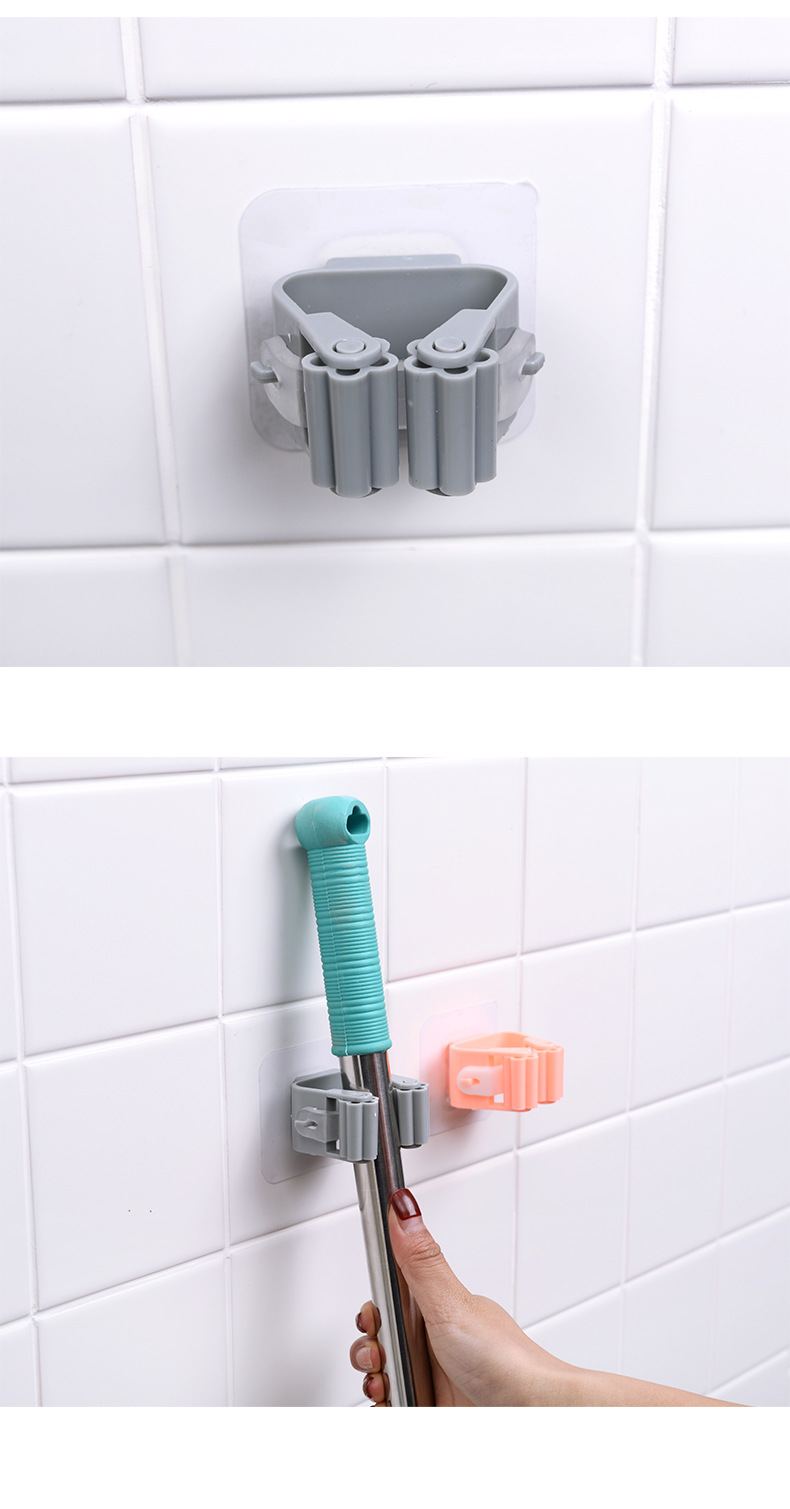 Mop rack, no-hole mop clamp, mop hook, bathroom hanging rack, powerful wall-mounted storage, load-bearing kitchen pic 10