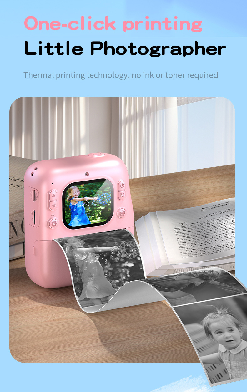 Y300拍立得便携式热敏打印相机可照相录像儿童玩具礼物即拍即出片详情4