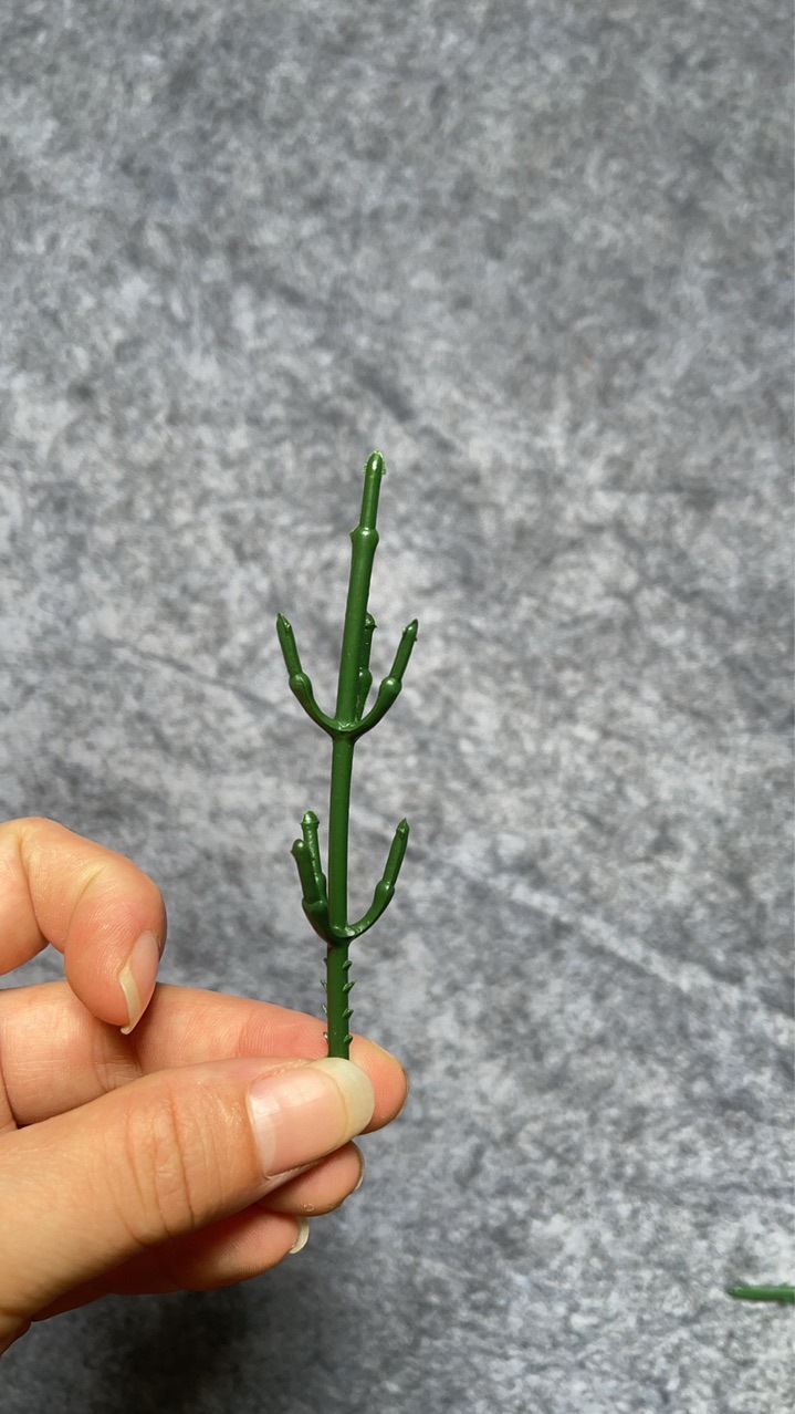 仿真花草枝杆短款小五叉枝盆栽小树枝杆盆景花枝仿真花配件批发详情3