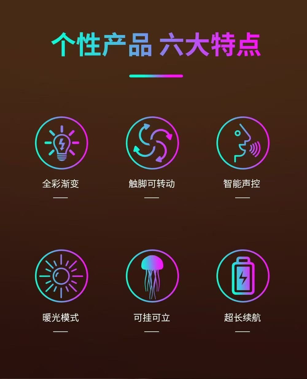 New jellyfish light, gradient floating light, sensing atmosphere night light, creative and novel decorative desktop light, voice-controlled pic 4