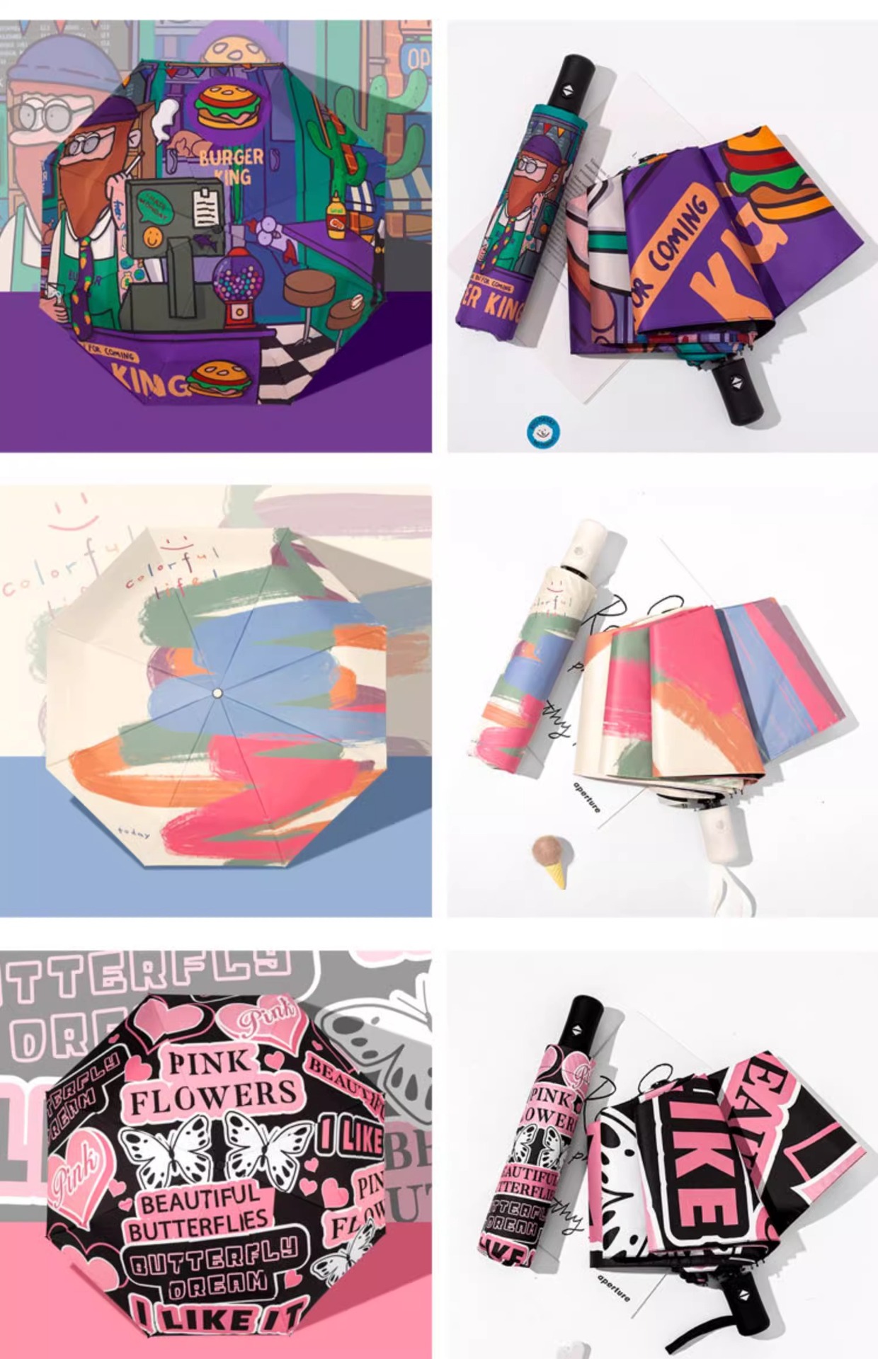 清新雨伞女晴雨两用自动伞折叠太阳伞防晒防紫外线小巧黑胶遮阳伞详情9