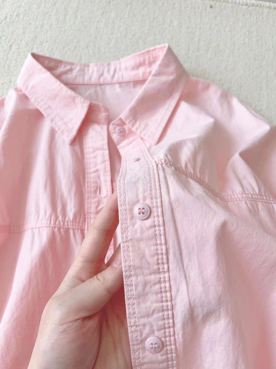 The 2025 new dopamine cream-colored pure cotton shirt is suitable for women to wear as a loose shirt coat in summer for sun protection pic 20