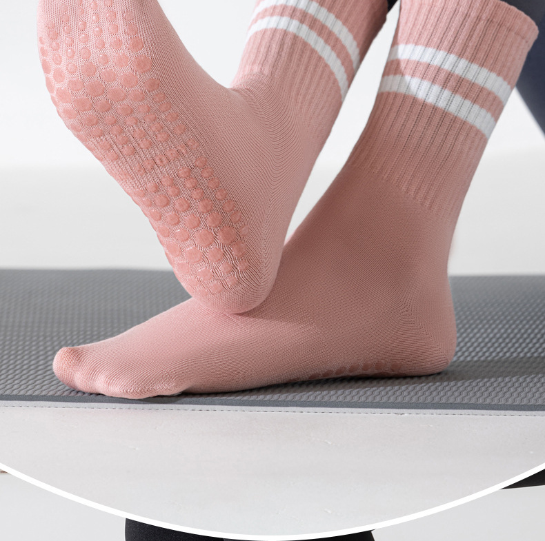 瑜伽中筒袜女士夏季无骨硅胶防滑运动防臭健身普拉提袜子专业运动详情25