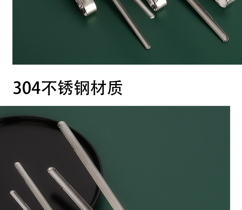 韩式烤肉夹304面包夹家用牛扒夹防烫烧烤夹冰夹批发不锈钢食品夹详情9