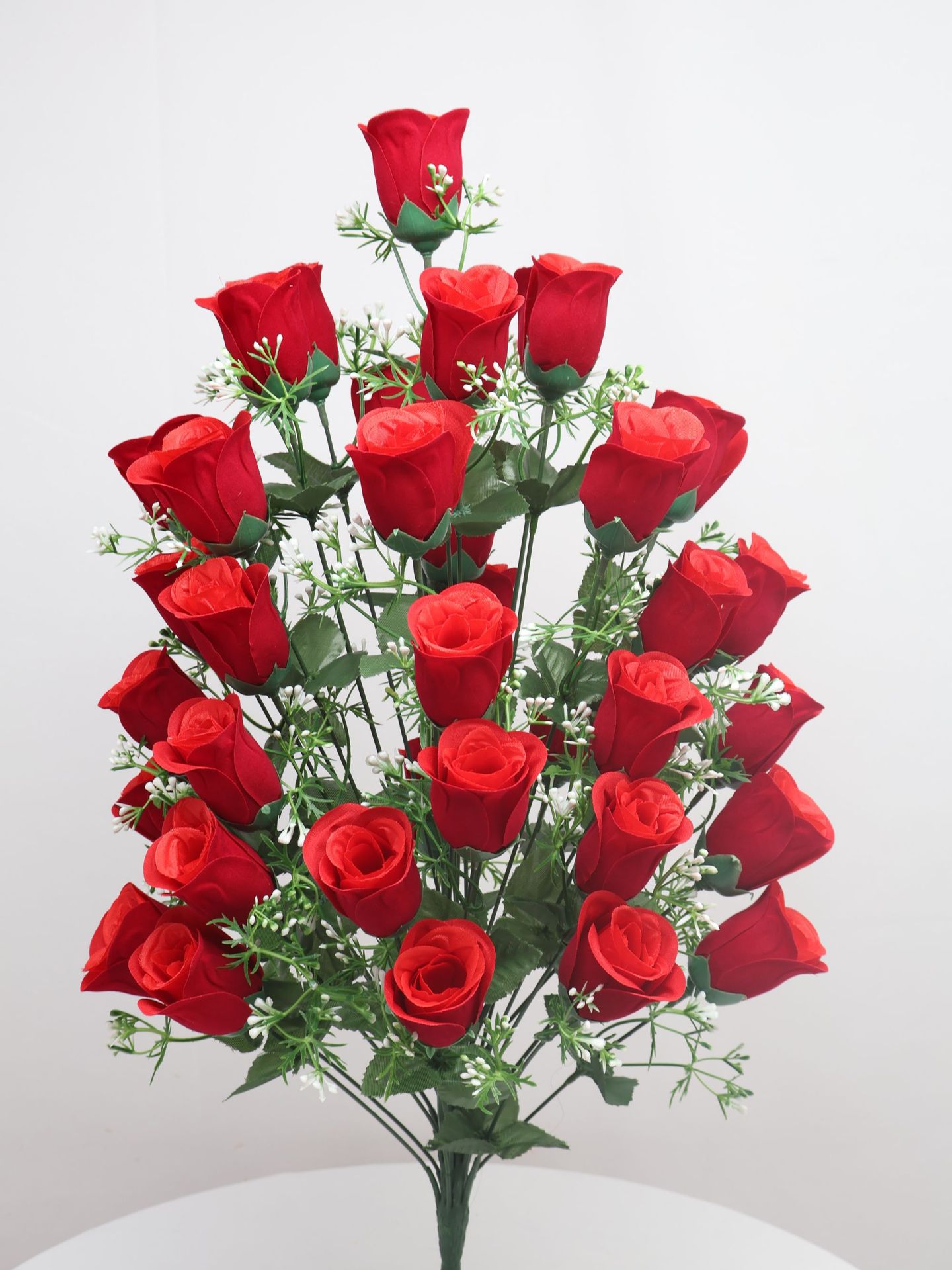 跨境代发贴标亚马孙特姆希音爆款绒布仿真玫瑰花厂外贸春蕾假花蕾详情11