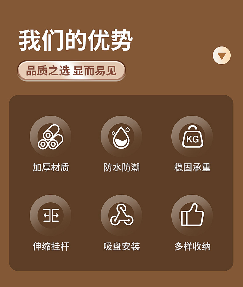 爆款吸盘可伸缩毛巾杆吸盘可旋转转角毛巾架鞋架免打孔浴室收纳架详情2