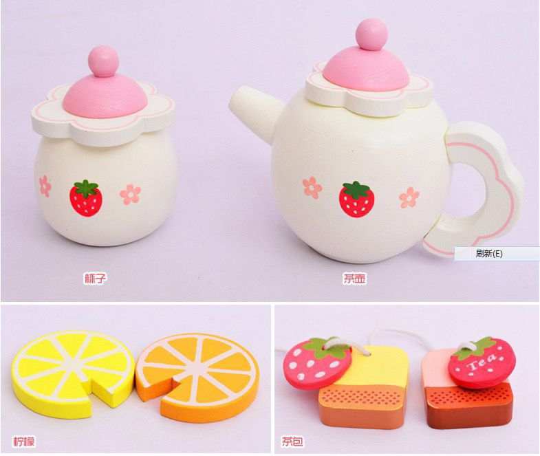 Wooden cut-and-cut fun House kitchen Little princess toy girl New Year Birthday gift simulation cake for children pic 11