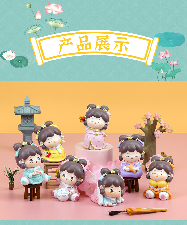 爱睡觉罗萌格格盲盒手办创意古风宫廷公仔树脂小摆件礼物文创详情5