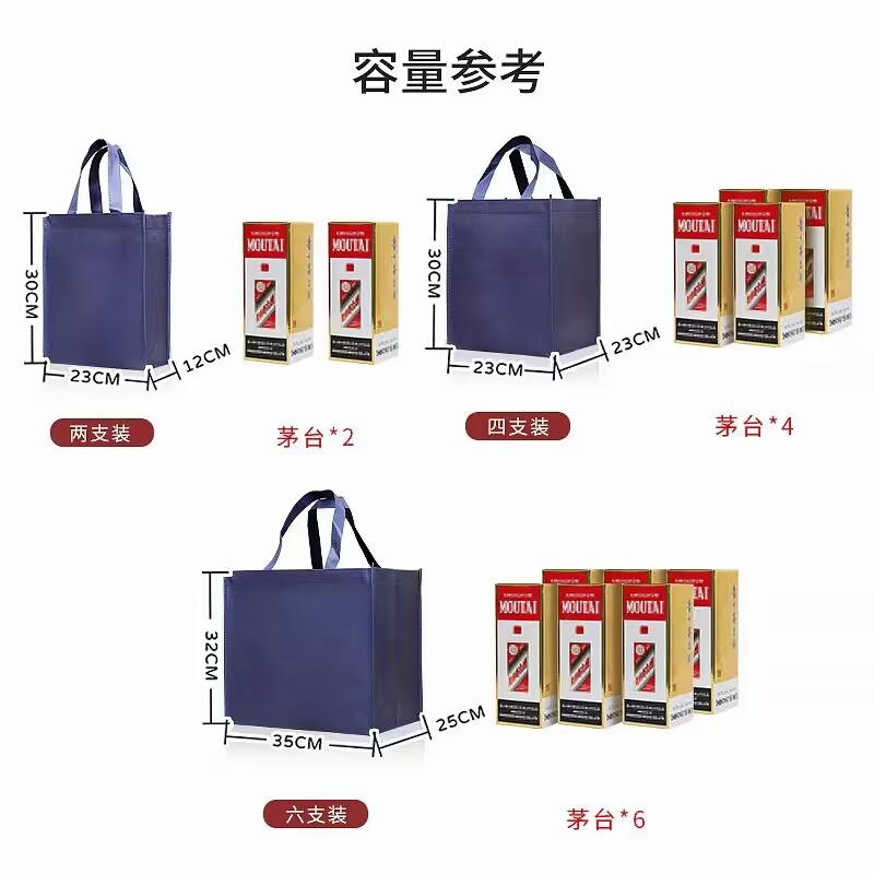 Gift-giving foreign wine zipper non-woven fabric eco-friendly bag with LOGO printing packaging white spirit handbag thickened, high-end large size pic 12