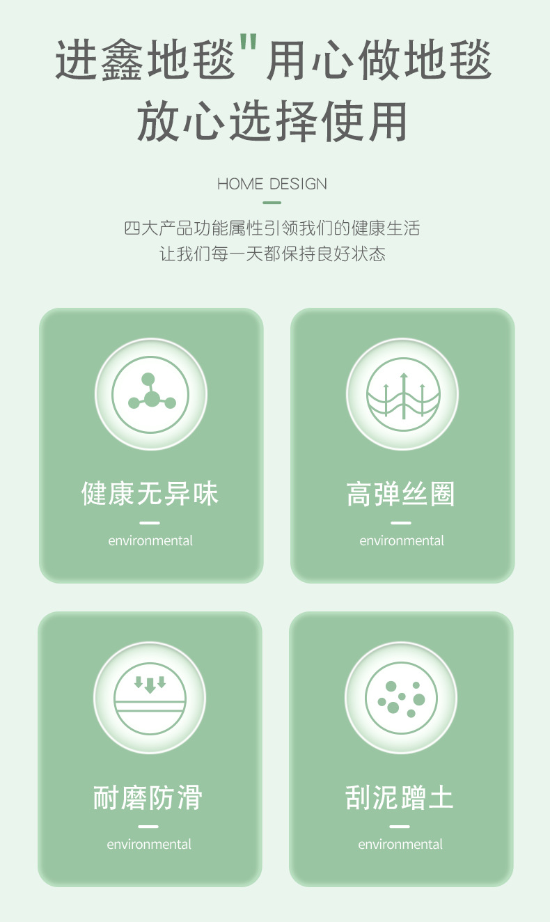 喜庆乔迁入户门垫耐脏耐磨丝圈地垫可裁剪大门口除尘家用地毯详情2