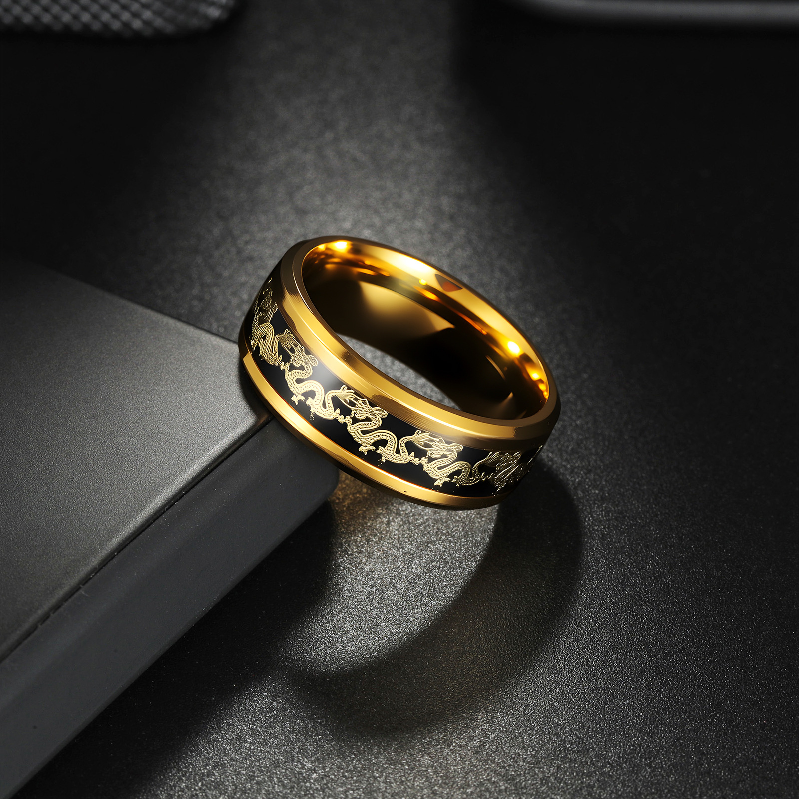New accessories from Amazon in Europe and America: couple rings, wedding rings, Chinese-style zodiac year rings, Chinese dragon rings, and phoenix rings pic 6