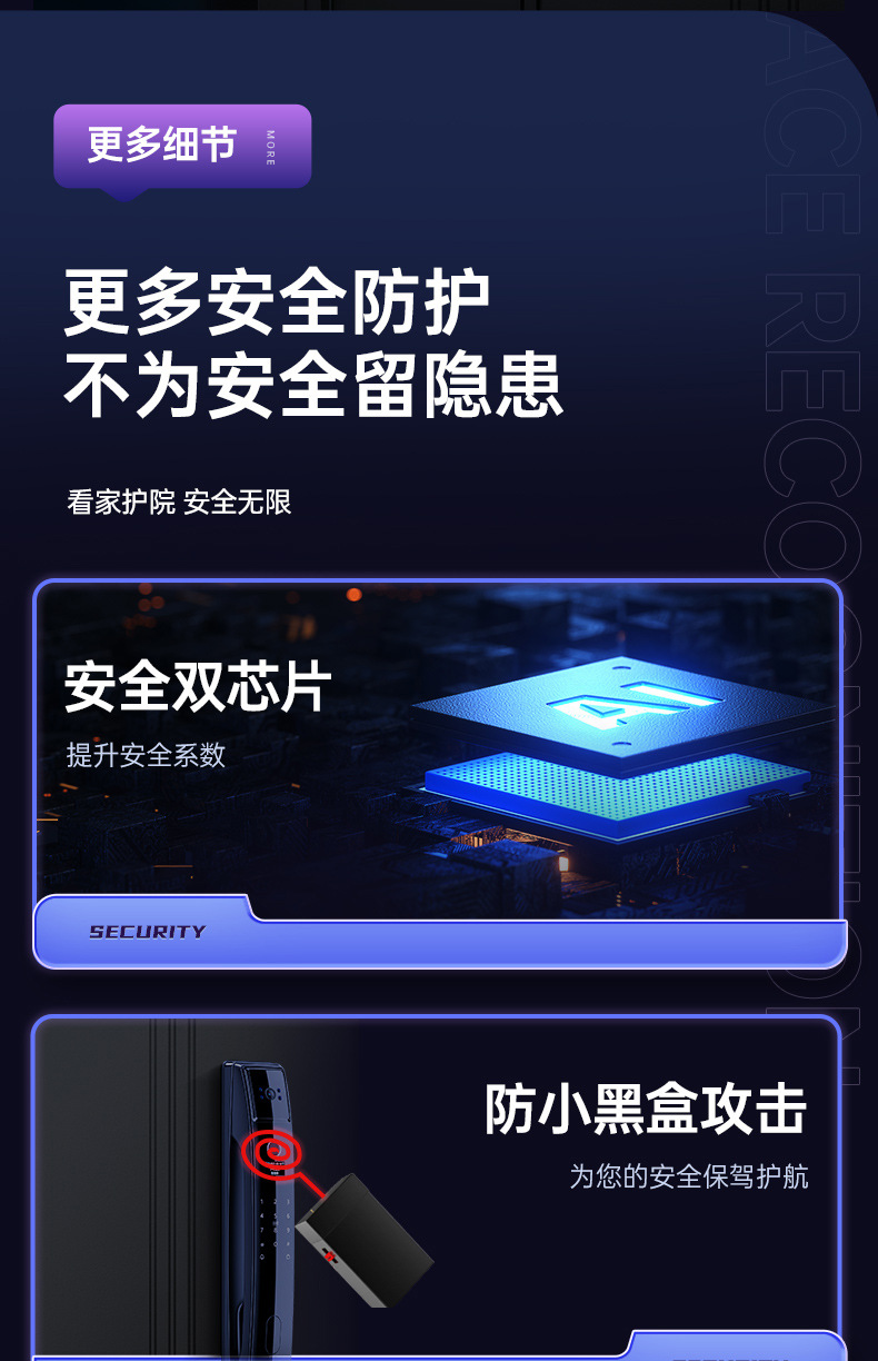 Fully automatic fingerprint lock, household anti-theft door, facial recognition smart door lock, visual cat eye, electronic password, facial recognition lock pic 25