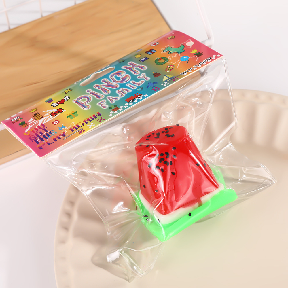 Fun Watermelon Jelly Kneading Fun, a popular imitation pudding, stress-relieving toy, slow rebound, release stress relief, food and play pic 8