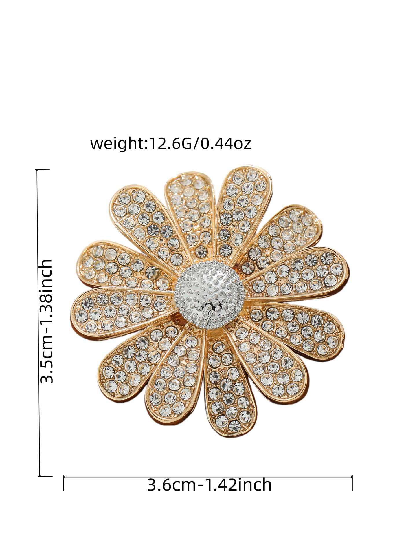 欧美个性雏菊满钻胸针 时尚优雅别针创意西装胸花 衬衫配饰防走光扣 饰品衣饰胸花详情1
