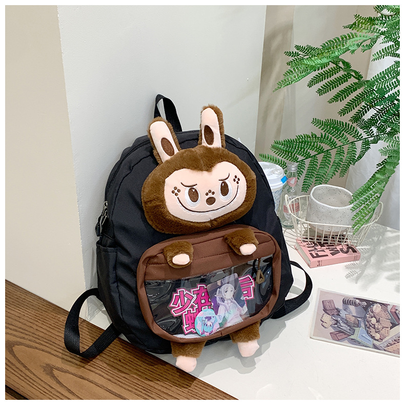 可爱拉布布少女双肩包新款卡通创意玩偶背包萌趣软妹休闲学生书包详情33