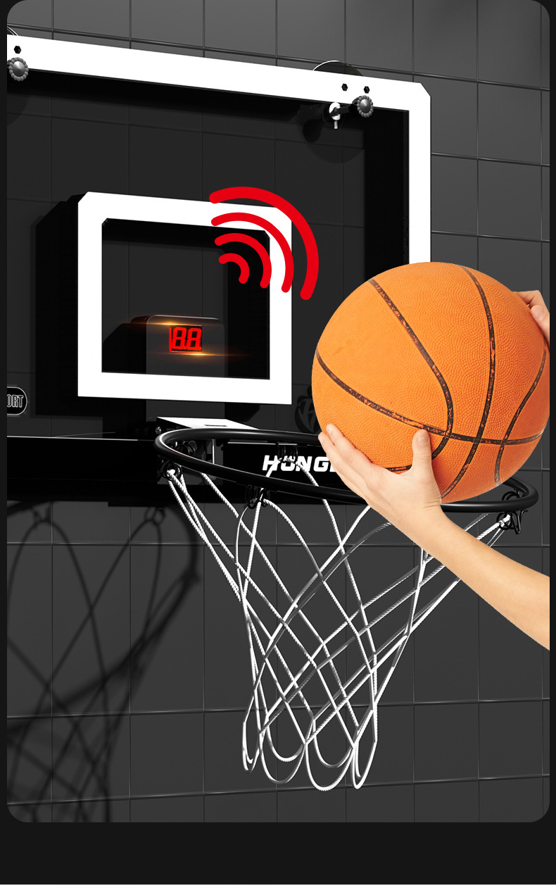 Wholesale of indoor wall-mounted basketball frames, wall basketball rings, basketball hoop nets, outdoor non-drilling scoring backboards for children pic 7
